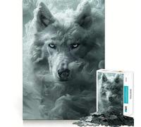 Puzzle de 1000 pièces Loup Blanc Fantôme pour Adultes Puzzle Relaxant et Artistique à Assembler Cadeau Unique (50x75cm)