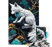 Puzzle de 1000 pièces Loup Blanc Kintsugi Difficile et Stimulant Jeu Pratique pour Les 14 Ans et Plus 38x52cm