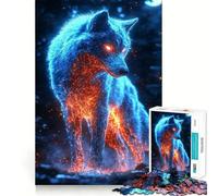 Puzzle de 1000 pièces Loup Cyberpunk Néon pour Adultes Jeu de logique et de Stimulation sensorielle Loisirs et Divertissement Bords Lisses (38x26cm)