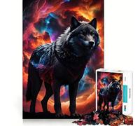 Puzzle de 1000 pièces Loup dans la Galaxie Fantastique pour Adolescents Jeu de mémoire et de Concentration de qualité Professionnelle,activité de Groupe relaxante en intérieur (38x26cm)