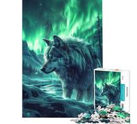 Puzzle de 1000 pièces Loup dans la Nature Nordique Jeu de réflexion Stimulant à compléter Décoration Parfaite À partir de 14 Ans (38x52cm)