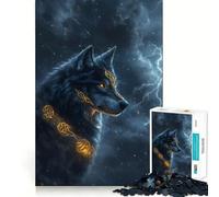 Puzzle de 1000 pièces Loup dans la tempête pour Adultes Un Cadeau Unique pour se détendre,s’entraîner et Jouer Emboîtement Parfait,Aucune pièce ne se détache (38x52cm)