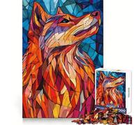 Puzzle de 1000 pièces Loup dans Un vitrail Pensée Claire, Distraction Douce, Bords précis, Cadeau Symbolique (38x26cm)