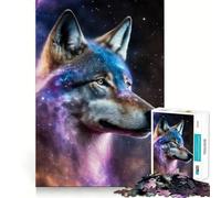 Puzzle de 1000 pièces Loup de la nébuleuse Mystique pour Adolescents, Jeu d'entraînement cérébral apaisant et Amusant, Objet d'art à Assembler et à Collectionner (38x26cm)