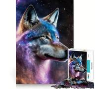 Puzzle de 1000 pièces Loup de la Nébuleuse Mystique pour Adultes et Adolescents Jeu de réflexion Anti-Stress Cadeau attentionné (50x75cm)