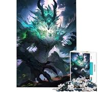 Puzzle de 1000 pièces Loup Esprit de la Forêt Art numérique Activités Amusantes à la Maison décoration Murale Jeu Pratique pour Les 14 Ans et Plus (38x26cm)