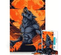 Puzzle de 1000 pièces Loup-Garou Hurlant la Lune Activité ludique et stimulante pour renforcer Les Liens familiaux (50x75cm) Emboîtement Parfait sans espaces
