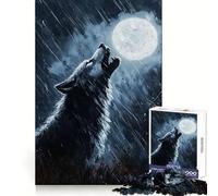 Puzzle de 1000 pièces Loup-Garou Hurlant sous la Pluie pour Adolescents stimule l’agilité cérébrale, Passe-Temps agréable, Assemblage sécurisé, Cadeau de Noël idéal (38x26cm)