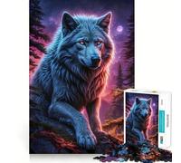 Puzzle de 1000 pièces Loup-Garou Paysage pour Adultes,Jeu Stimulant la réflexion,découpe Laser pour Un Assemblage Parfait,activité Amusante en Famille (38x52cm)