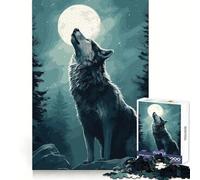 Puzzle de 1000 pièces Loup Hurlant Pensée Claire, Distraction Douce, Bords précis, Cadeau Symbolique (38x52cm)