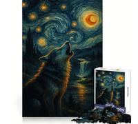 Puzzle de 1000 pièces Loup Hurlant sous Un Ciel étoilé pour Adolescents stimule la mémoire, apaise l’Esprit et Offre Un Divertissement sans Couture Idéal pour Noël (38x26cm)