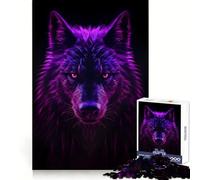 Puzzle de 1000 pièces Loup Magenta Néon pour Adolescents Entraînement Intelligent, Passe-Temps Confortable, découpe Impeccable, Surprise d'anniversaire (38x26cm)