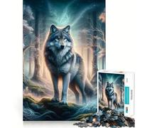 Puzzle de 1000 pièces Loup mystérieux de la forêt pour Adolescents Un Jeu de réflexion Intelligent, Facile à Utiliser et à Partager, avec des découpes précises Un Cadeau Exceptionnel (50x75cm)