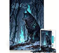 Puzzle de 1000 pièces Loup Mystique dans la forêt hivernale pour Adultes Développe la mémoire Moment de détente Design raffiné Cadeau de qualité (38x52cm)