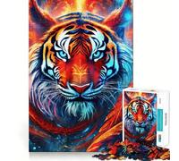 Puzzle de 1000 pièces Loup Néon Mystique pour Adolescents Jeu intellectuel, Moments de Partage, découpe de qualité, Cadeau mémorable (38x52cm)