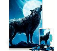 Puzzle de 1000 pièces Loup Noir,découpe précise,Jeu Stimulant l'esprit,Facile à Jouer,Cadeau d'anniversaire idéal (38x52cm)