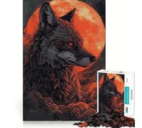 Puzzle de 1000 pièces Loup Noir,Jeu d'assemblage précis,Jouet créatif et Amusant,Jeu de Paix,Cadeau de Noël apaisant (38x52cm)