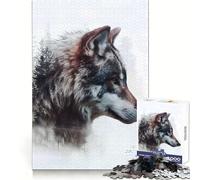 Puzzle de 1000 pièces Loup rôdeur Silencieux pour Adolescents réflexion Claire, Engagement Doux, Assemblage Ferme, Joli Cadeau (50x75cm)