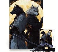 Puzzle de 1000 pièces Loup Samouraï et Pistolero pour Adolescents Détection de logique Idéal pour se détendre Cadeau Original (38x52cm)