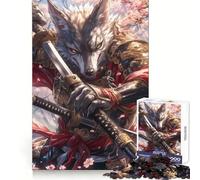 Puzzle de 1000 pièces Loup Samouraï Guerrier pour Adolescents, activité de Loisirs et d'exercice Intelligent, Assemblage sans Couture, Cadeau d'anniversaire (38x26cm)