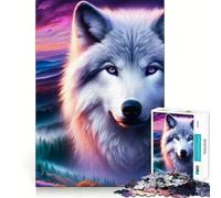 Puzzle de 1000 pièces Loup Spirituel du Crépuscule, Bords Lisses, Jeu de Concentration Amusant, Moment de détente, Cadeau d'anniversaire (50x75cm)