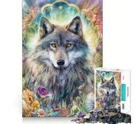 Puzzle de 1000 pièces Loup Spirituel pour Adolescents, Jeu de réflexion et de Loisirs, Design Amusant, Assemblage, Cadeau élégant 50x75cm