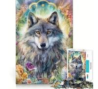 Puzzle de 1000 pièces Loup Spirituel pour Adolescents Stimule la mémoire, réduit Le Stress, découpe de qualité supérieure, Cadeau précieux 38x52cm