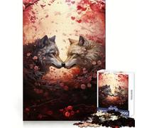 Puzzle de 1000 pièces Loups Amoureux pour Adultes Stimulation Cognitive, évasion et détente, pour Les fêtes (38x26cm)