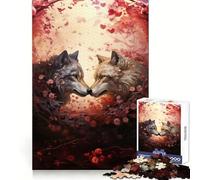 Puzzle de 1000 pièces Loups Amoureux Un Cadeau Symbolique, idéal pour Une réflexion Claire et Une Douce Distraction, aux Bords précis (50x75cm)