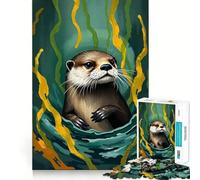 Puzzle de 1000 pièces Loutre dans Les algues pour Adolescents, Jeu de logique et de détente, découpe précise, Cadeau précieux (38x52cm)