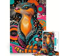 Puzzle de 1000 pièces Loutre dans Un Style psychédélique pour Adolescents, Jeu de logique et d'adresse apaisant, découpe précise, pour Les vœux du Père Noël (38x52cm)