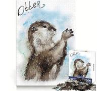 Puzzle de 1000 pièces Loutre de mer à l'aquarelle pour Adolescents, Jeu intellectuel, Moments en Famille, découpe de qualité, Cadeau Unique (50x75cm)