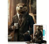 Puzzle de 1000 pièces Loutre de mer Adolescente en Papier Toilette, défi cérébral, Jeu à Partager, découpe Nette, Surprise chaleureuse 50x75cm