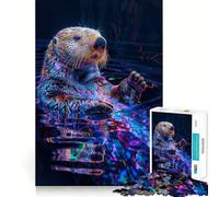 Puzzle de 1000 pièces Loutre de mer dans la Nature pour Adolescents, Jeu de logique Solide, évasion apaisante, Bords Nets, Cadeau d'anniversaire (50x75cm)