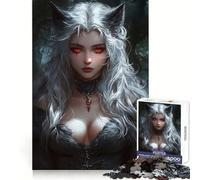 Puzzle de 1000 pièces Louve aux Cheveux Blancs pour Adultes Exercice cérébral, détente et évasion Découpe de précision Cadeau de Noël idéal (50x75cm)