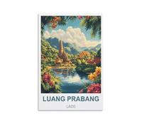 Puzzle de 1000 pièces Luang Prabang, Laos, en Bois, pour Adultes et Enfants. Jeu éducatif et détendu pour Toute la Famille. Dimensions : 52 x 70 cm.
