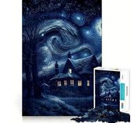 Puzzle de 1000 pièces l'univers de la Nuit étoilée pour Adolescents, Jeu de réflexion en Groupe, découpe de précision, Cadeau de Festival 38x26cm