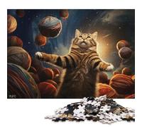 Puzzle de 1000 pièces « l'univers est Un Chat » en Bois, Jeu éducatif pour Adultes, 1000 pièces (75 x 50 cm)
