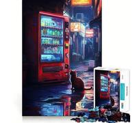 Puzzle de 1000 pièces Machine Distributeur Automatique Nuit pluvieuse pour Adolescents, Collection Recall Upgrade Calm Relax Clear Cut Art (50x75cm)