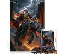 Puzzle de 1000 pièces Magicien chevauchant Un Dragon dans la tempête pour Adultes clarté d'esprit, apaisement, Divertissement, Bords Fins, (38x26cm)
