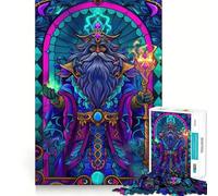 Puzzle de 1000 pièces Magicien des vitraux pour Adolescents, Jouet Mental Anti-anxiété, découpe Premium, Cadeau élégant 38x52cm