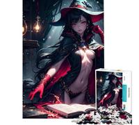 Puzzle de 1000 pièces Magicien Halloween Anime Activités Amusantes à la Maison mais Jeu Impossible Amusant et Humoristique pour Les 14 Ans et Plus (38x52cm)