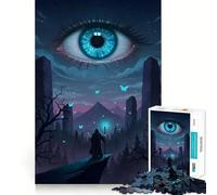 Puzzle de 1000 pièces Magicien,Œil Paysage Fantastique Exercice Mental Amusant Pièces précises et sans Couture Passer des Heures captivantes (50x75cm)