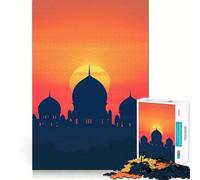 Puzzle de 1000 pièces - Magnifique mosquée au coucher du soleil - Design décoratif - Favorise la réflexion - Un jeu amusant et un superbe cadeau d'anniversaire (38 x 52 cm)