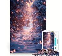 Puzzle de 1000 pièces - Magnifique papillon d'hiver - Coupe précise - Amusant à penser - Déclenche le temps - Superbe élément de décoration de Noël pour la maison (50 x 75 cm)
