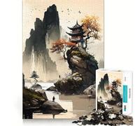 Puzzle de 1000 pièces, magnifique paysage asiatique, puzzle logique délicat, jeu confortable pour les loisirs, superbe (38 x 52 cm)