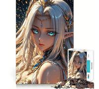 Puzzle de 1000 pièces - Magnifique reine des elfes - Coupe lisse - Favorise le jeu cognitif - Cadeau de détente - Cadeau d'anniversaire (38 x 26 cm)