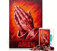 Puzzle de 1000 pièces Mains en prière pour Adolescents, idéal pour stimuler la mémoire, activité à la Maison, Cadeau Parfait 50x75cm