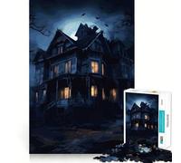 Puzzle de 1000 pièces Maison hantée effrayante pour Adolescents, Jeu de logique et de réflexion, détente mentale, découpe précise, Cadeau de Noël (38x52cm)