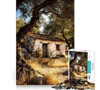 Puzzle de 1000 pièces Maison Rustique dans Une oliveraie pour Adultes stimule la mémoire, favorise la détente mentale et Offre Un Cadeau d'anniversaire aux découpes nettes (38x26cm)